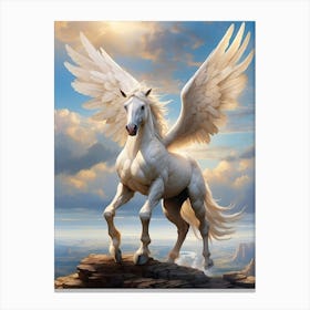 White Horse With Wings Canvas Print