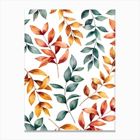 Leaves Watercolor Canvas Print