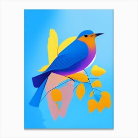 Bluebird Pop Matisse 2 Bird Canvas Print