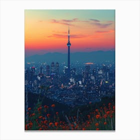 Toronto Skyline At Sunset Canvas Print