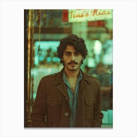 A Striking Young Spanish Man Captured Through The Cool Hues Of A Retro Lens Standing In Posing In Canvas Print