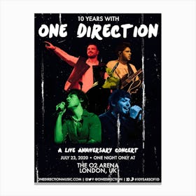 One Direction Concert Poster Canvas Print