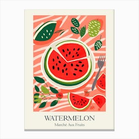Marche Aux Fruits Watermelon Fruit Summer Illustration 2 Canvas Print
