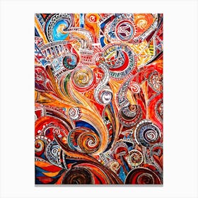 Abstract Painting Capturing The Convergence Of Diverse Human Rights And Cultures Showcasing Swirls (6) Canvas Print