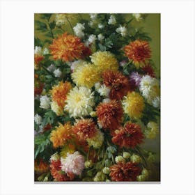 Chrysanthemums Painting 1 Flower Canvas Print