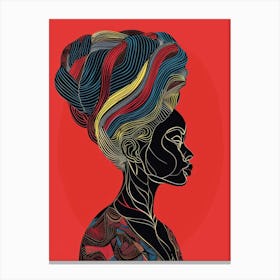 African Woman With Colorful Hair 2 Canvas Print