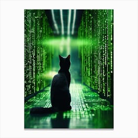 cat in the matix Canvas Print