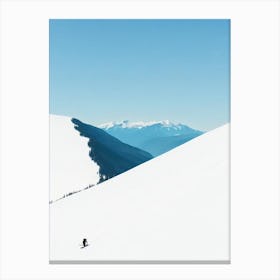 Fernie, Canada Minimal Skiing Poster Canvas Print