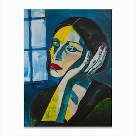 Woman In Front Of A Window Canvas Print