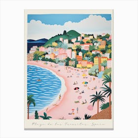 Poster Of Playa De Las Teresitas, Tenerife, Spain, Matisse And Rousseau Style 4 Canvas Print