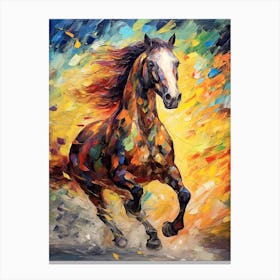 Running Horse Painting On Canvas 5 Canvas Print