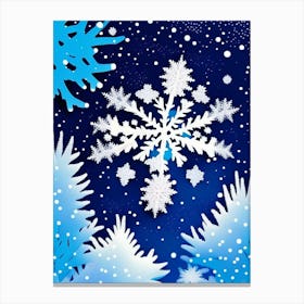 Fernlike Stellar Dendrites, Snowflakes, Pop Art Matisse 1 Canvas Print