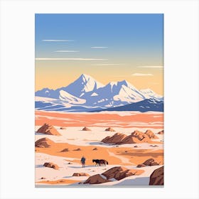 Mongolia 1 Travel Illustration Canvas Print