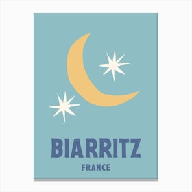 Biarritz, France, Graphic Style Poster 3 Canvas Print