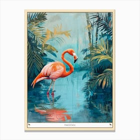 Greater Flamingo Pakistan Tropical Illustration 3 Poster Canvas Print