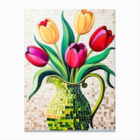 Mosaic Tulips Canvas Print