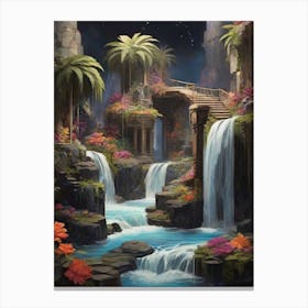 Waterfalls In The Jungle Canvas Print