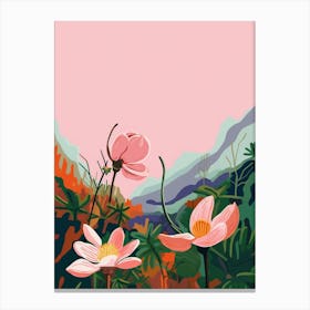 Boho Wildflower Painting Wood Anemone 1 Canvas Print