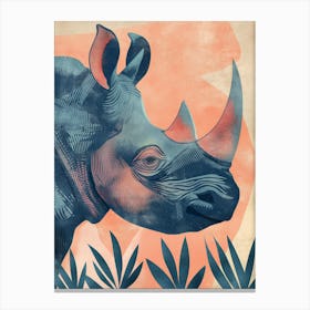 Rhino In Pink Canvas Print