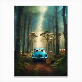 Car In The Forest Canvas Print