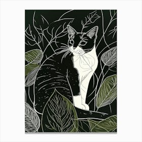 Snowshoe Cat Minimalist Illustration 4 Canvas Print