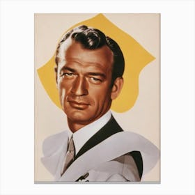 Gary Cooper Retro Collage Movies Canvas Print