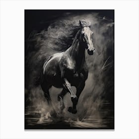 A Horse Painting In The Style Of Chiaroscuro 3 Canvas Print