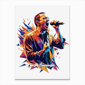 Caster Bennington, Linkin Park 02 Portrait Music Icon Style WPAP Pop Art Canvas Print