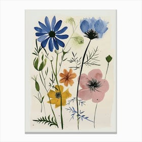 Painted Florals Love In A Mist 3 Canvas Print