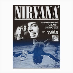 Nirvana 1991 Nevermind Belgium Concert Poster Canvas Print