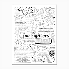 Foo Fighters Doodle Lyrics Canvas Print