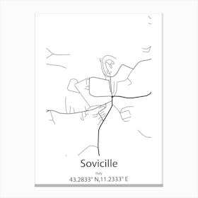 Sovicille,Italy Minimalist Map Canvas Print