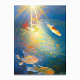 Kohaku Koi 1, Fish Monet Style Classic Painting Canvas Print