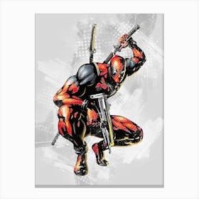 Deadpool Watercolor Canvas Print