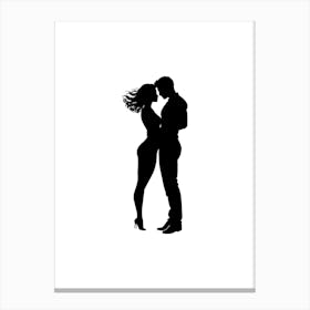 Couple Kissing print art Canvas Print
