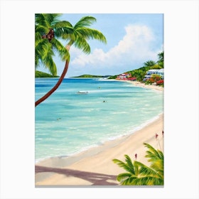 Grand Anse Beach, Grenada Contemporary Illustration   Canvas Print