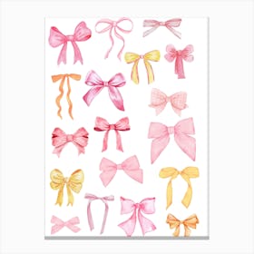 Watercolor Bows 2 Canvas Print