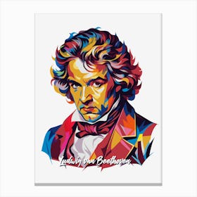 Ludwig Van Beethoven 04 Portrait WPAP Pop Art Canvas Print