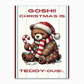 Funny Holiday Bear Canvas Print