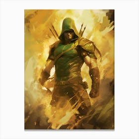 Green Arrow Painting Canvas Print