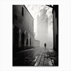 Ferrara, Italy,  Black And White Analogue Photography  3 Canvas Print