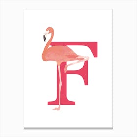 F For Flamingo Canvas Print