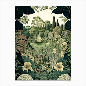 Blenheim Palace Gardens 1, United Kingdom Vintage Botanical Canvas Print