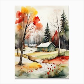 Watercolor Of A House 1 Canvas Print