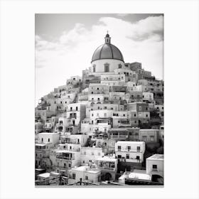 Positano, Italy, Black And White Photography 3 Canvas Print