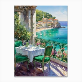 Table On The Balcony Canvas Print