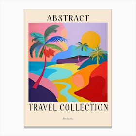 Abstract Travel Collection Poster Barbados 4 Canvas Print