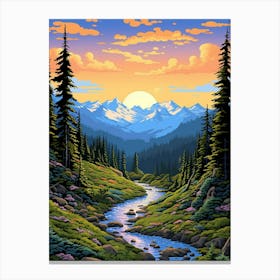 Olympic National Park Retro Pop Art 9 Canvas Print