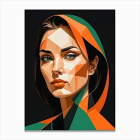 Geometric Woman Portrait Pop Art (94) Canvas Print