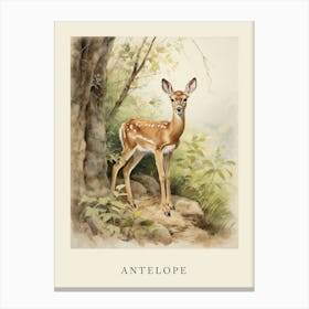 Beatrix Potter Inspired  Animal Watercolour Antelope 3 Canvas Print
